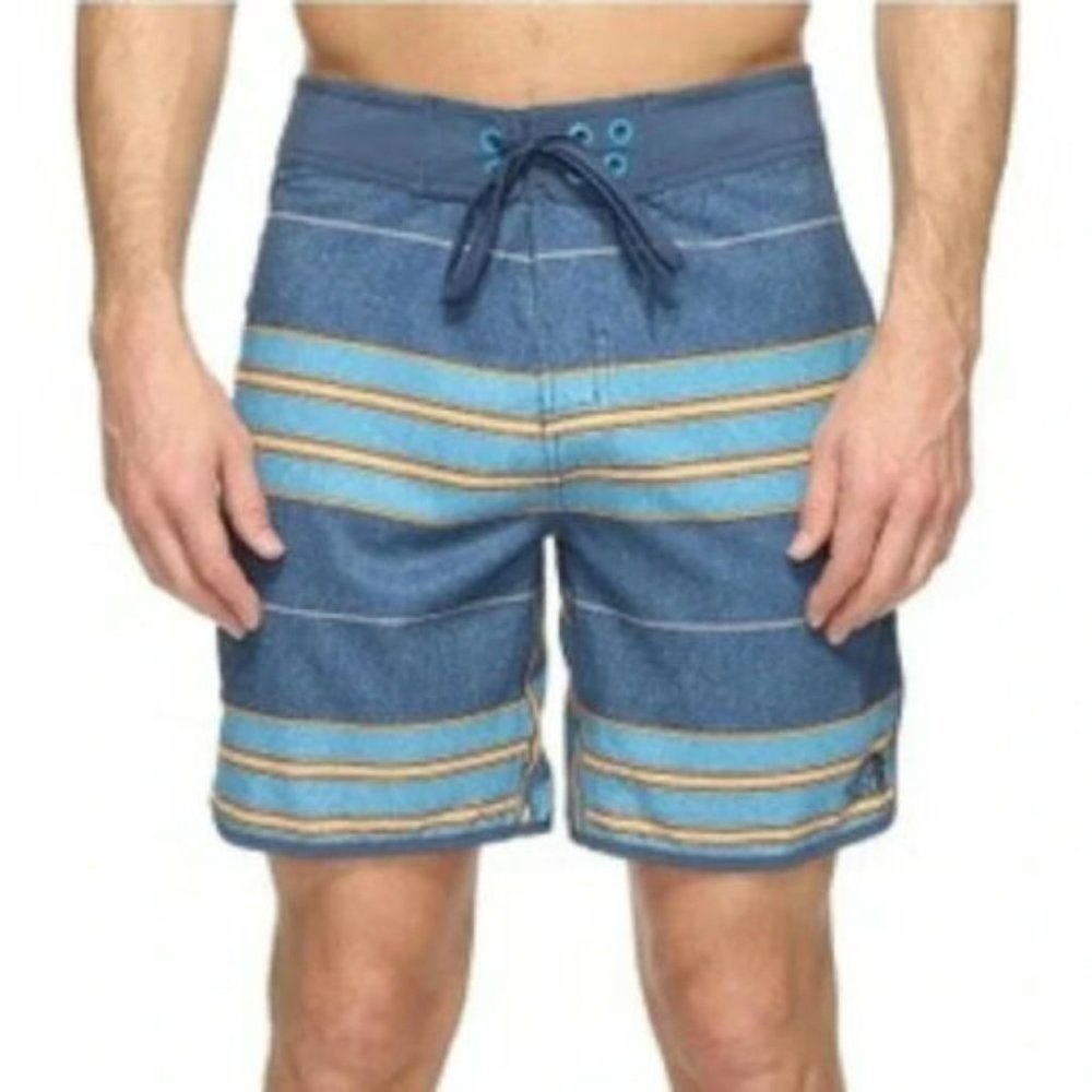 The North Face Striped Whitecap Boardshorts Shorts Swim Trunks Men's 38 Beach